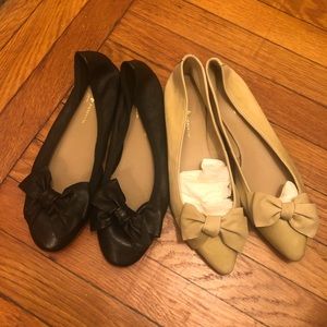 Brand New Leather Flats - Two Pair size 8